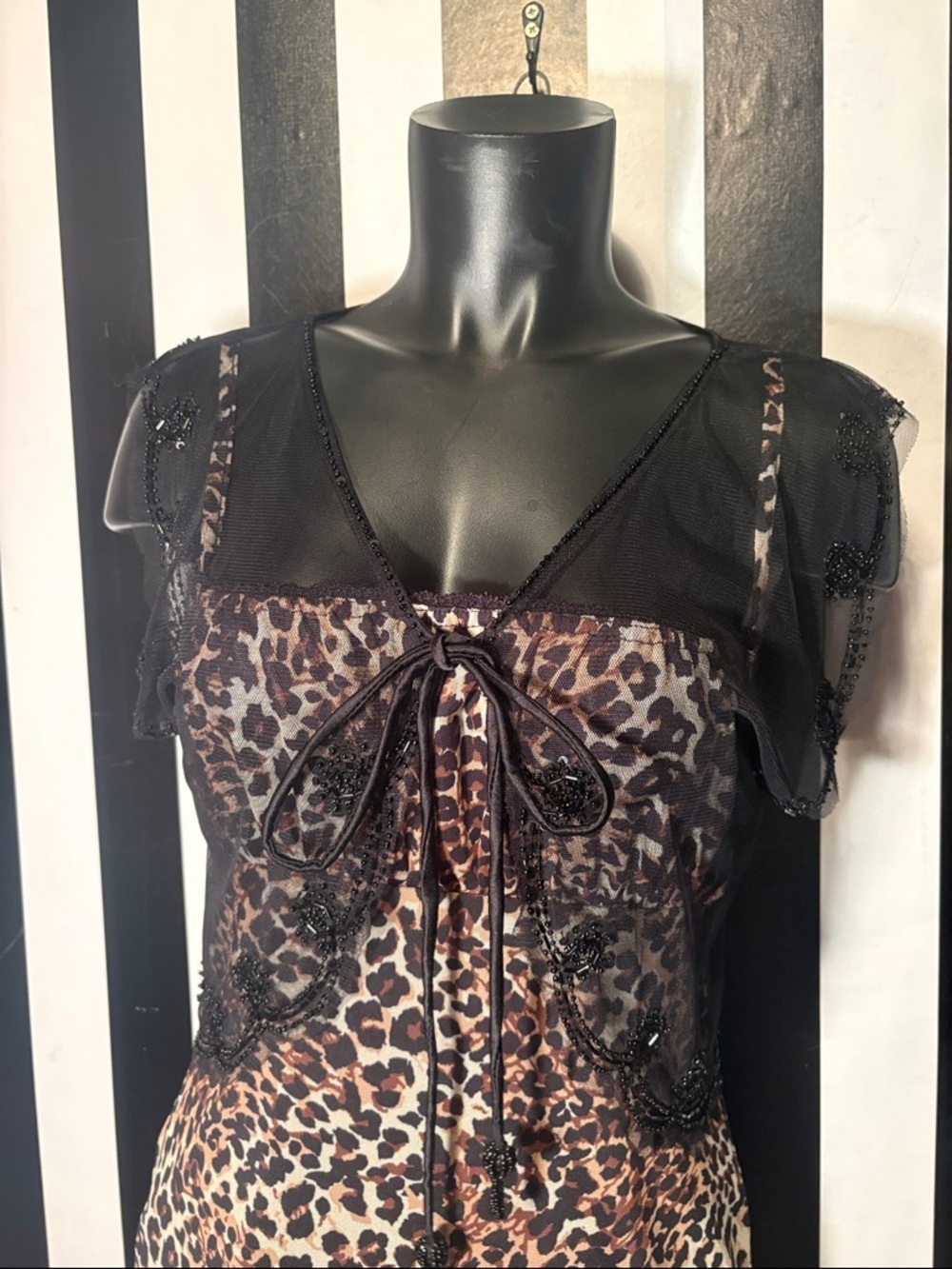 Y2K Black Sheer Lace-Trim Shrug Wrap Vest Short Sleeve Topper Women Sm/Medium